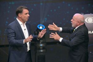 Lula and Bolsonaro spar in Brazil’s fiery first presidential run-off debate